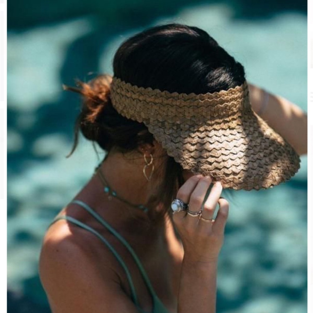 NWT Beach Riot Straw Visor - Picture 6 of 7